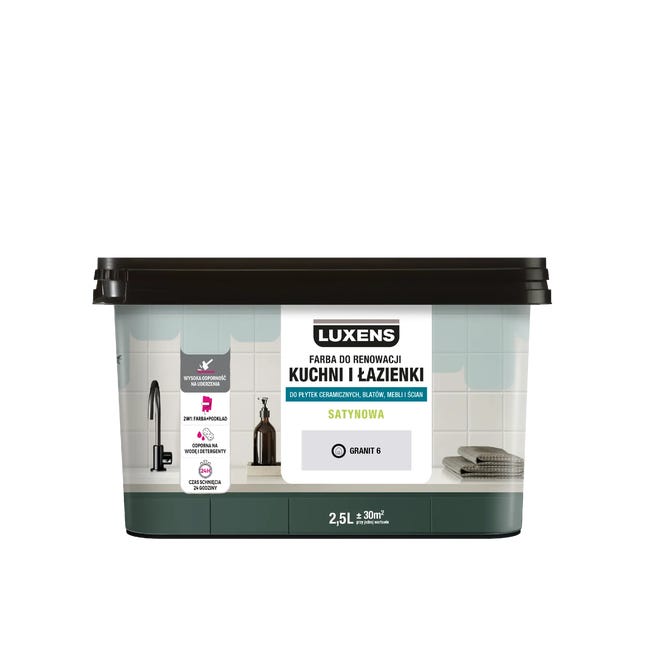 Farba renowacyjna Kuchnia & Łazienka Satin Granit 6 2.5 l Luxens