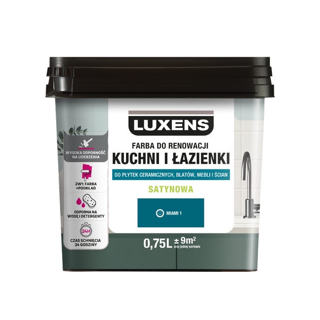 Farba renowacyjna Kuchnia & Łazienka Satin Miami 1 0.75 l Luxens