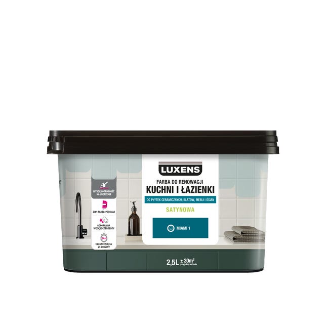 Farba renowacyjna Kuchnia & Łazienka Satin Miami 1 2.5 l Luxens