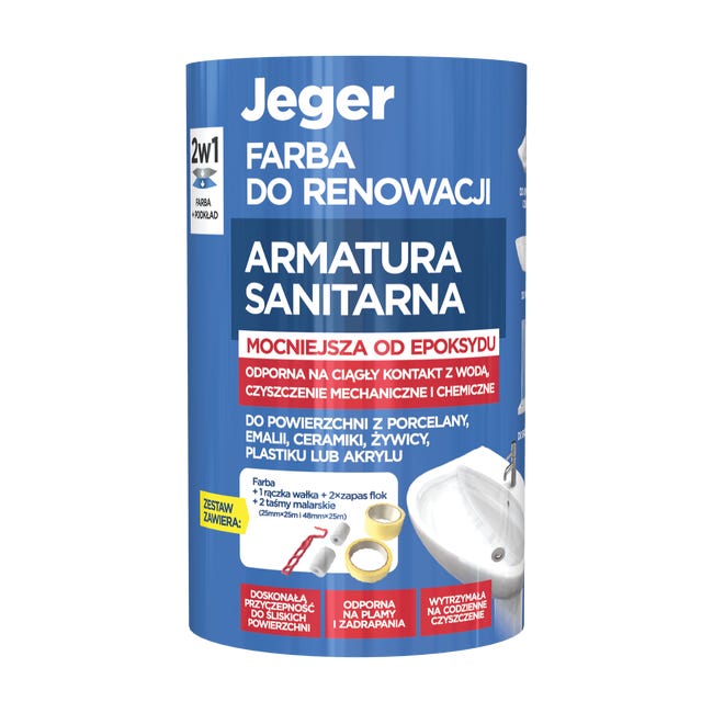 Farba renowacyjna armatura sanitarna biała 0.5 l Jeger