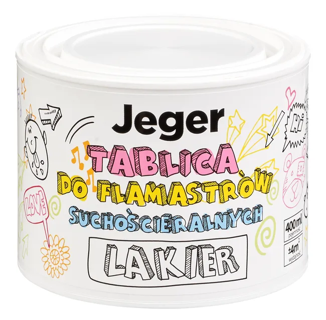 Farba tablicowa SUCHOŚCIERALNA Zestaw 2 x 0.4 l JEGER