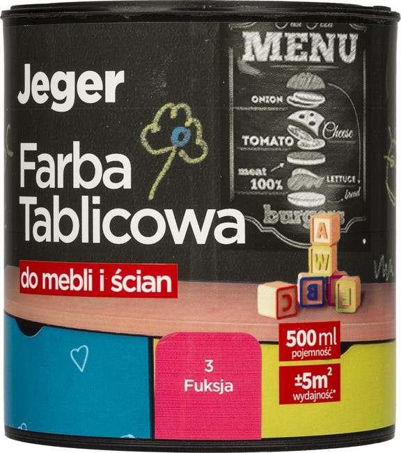Farba tablicowa do mebli i ścian 0.5 l Fuksja JEGER
