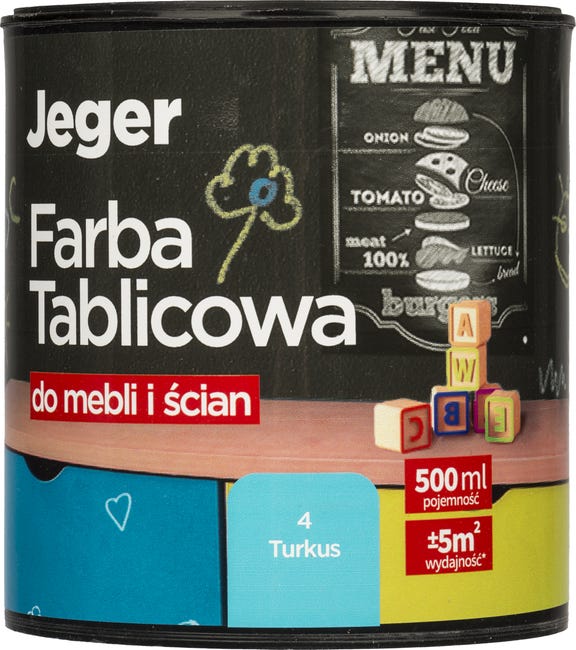 Farba tablicowa do mebli i ścian 0.5 l Turkus JEGER