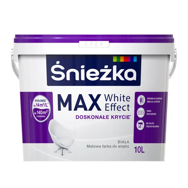 Farba Śnieżka Max White Effect Biały 10 l