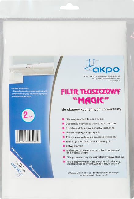 Filtr tłuszczowy do okapów Magic 2 szt. Akpo