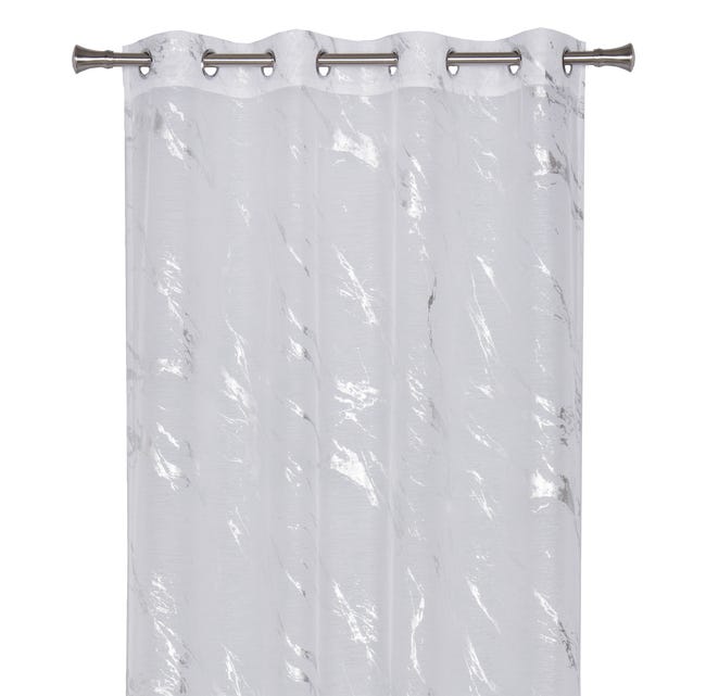 Firana Storm biało-srebrna 140 x 260 cm na przelotkach