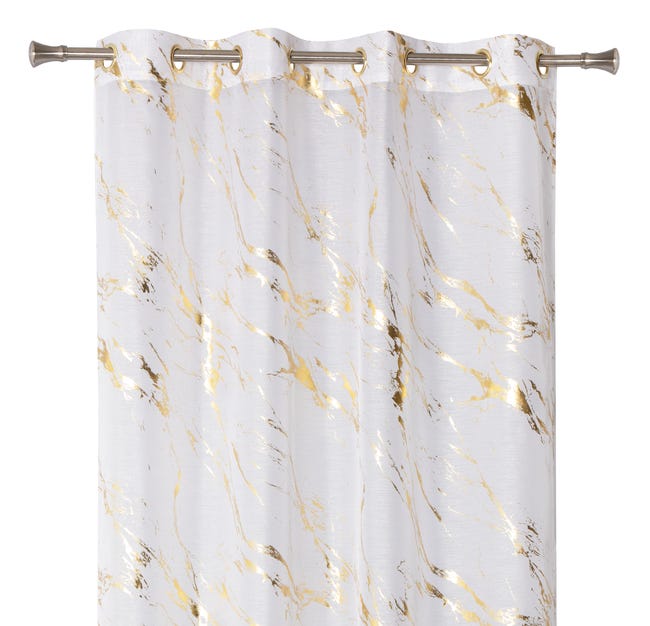 Firana Storm biało-złota 140 x 260 cm na przelotkach