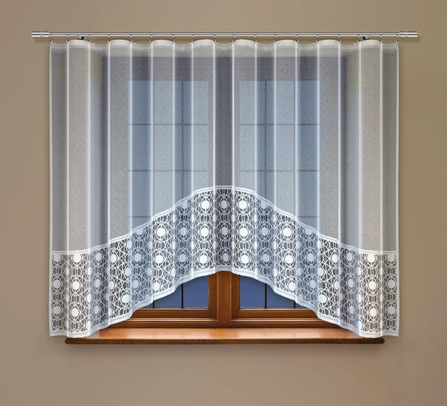 Firana dekoracyjna 160 x 300 cm biała na taśmie
