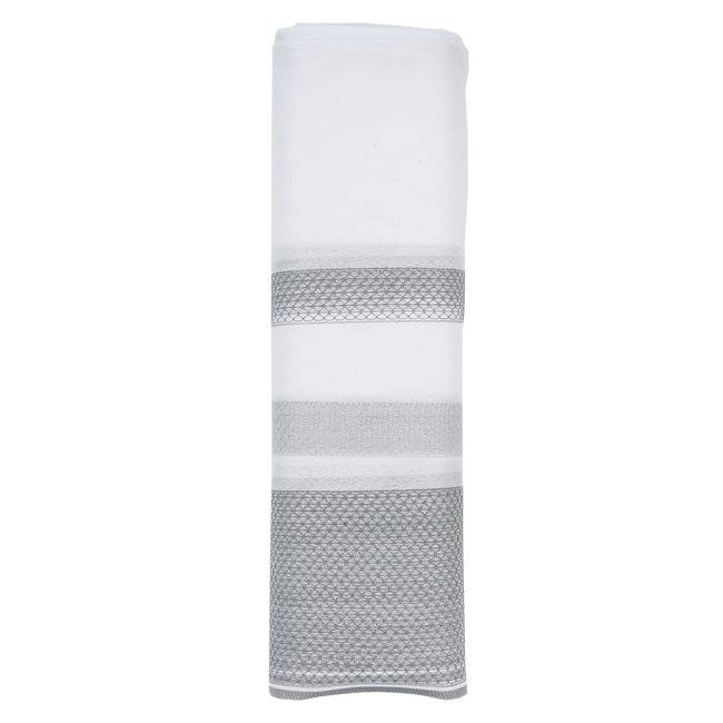 Firana na mb Berta biało-szara w pasy wys. 160 cm