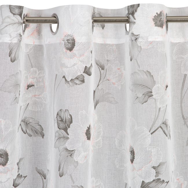 Firana na przelotkach Bessy 140 x 250 cm biało-szara