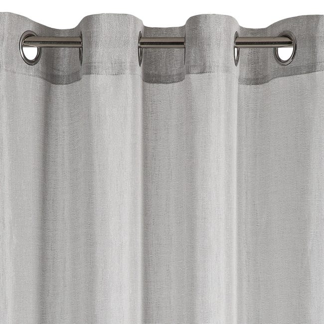 Firana na przelotkach Elcia 140 x 250 cm szaro-srebrna