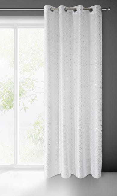 Firana na przelotkach Seylan 140 x 250 cm biało-srebrna