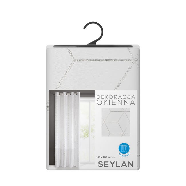 Firana na przelotkach Seylan 140 x 250 cm biało-srebrna