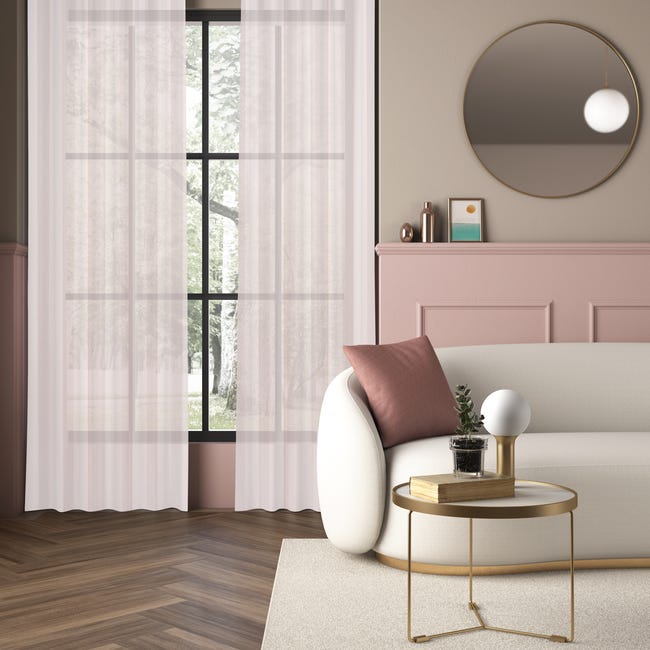 Firana na przelotkach Softy 140 x 260 cm różowa Inspire