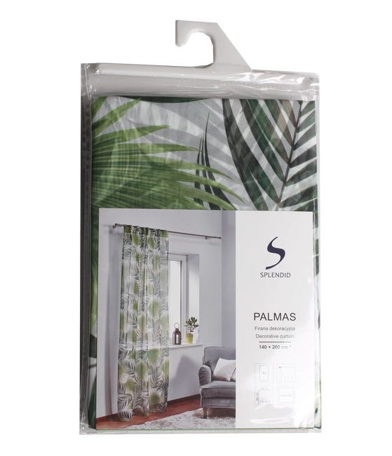 Firana na szelkach Palmas 140 x 260 cm zielona