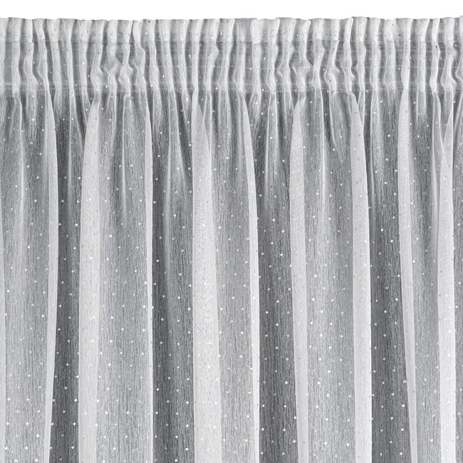 Firana na taśmie Sibel 300 x 150 cm biało-srebrna