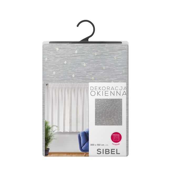 Firana na taśmie Sibel 300 x 150 cm biało-złota