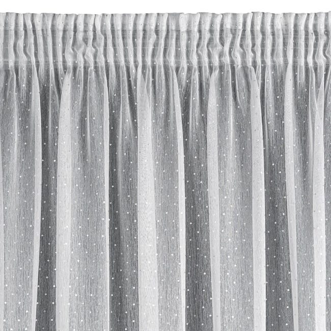 Firana na taśmie Sibel 400 x 250 cm biało-srebrna