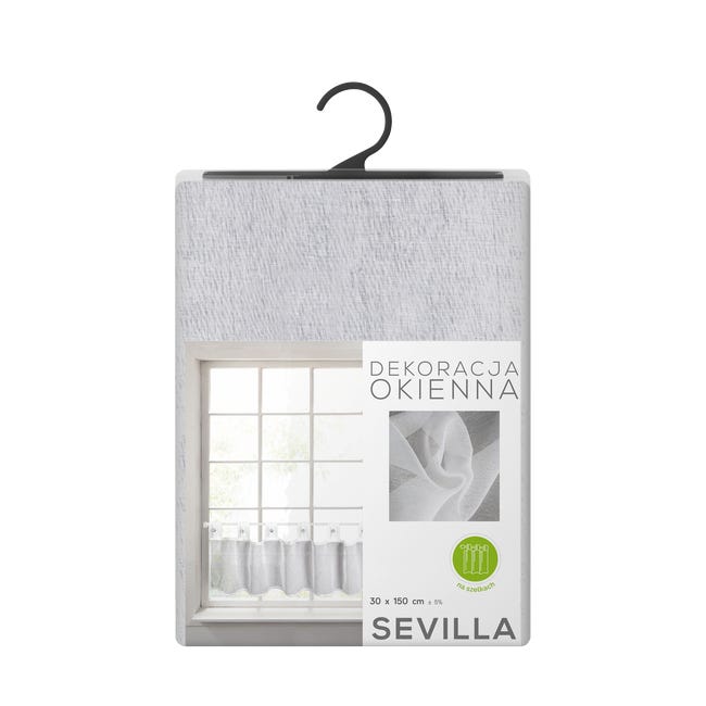 Firana zazdrostka na szelkach Sevilla 30 x 150 cm biała