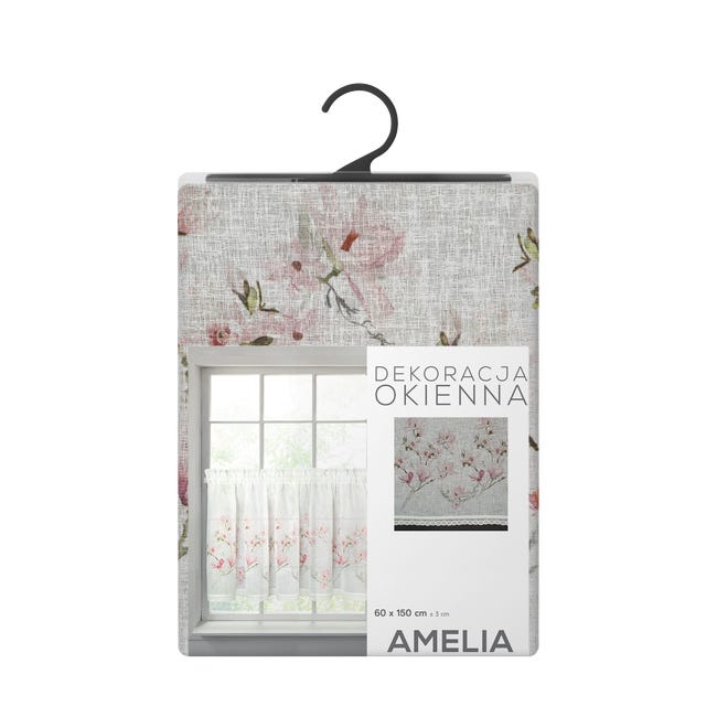 Firana zazdrostka na tunelu Amelia 60 x 150 cm różowy