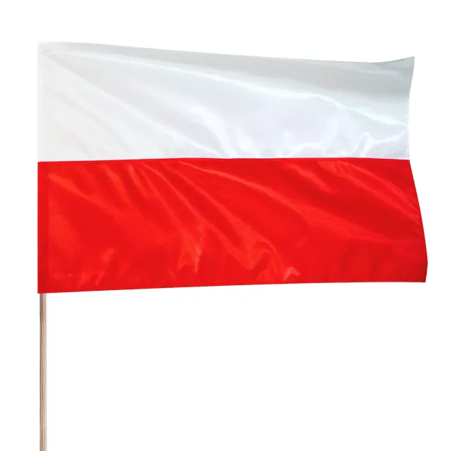 Flaga narodowa Polska 70x112 cm z drzewcem 120 cm