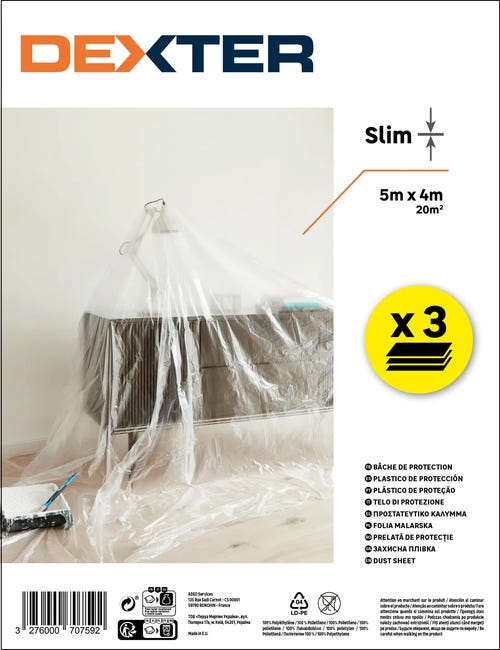 Folia malarska 3 szt. SLIM 5 x 4 m DEXTER