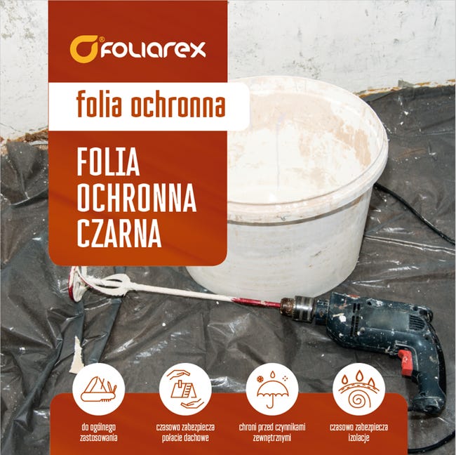 Folia ochronna Czarna 0,05 mm 20 m2 FOLIAREX