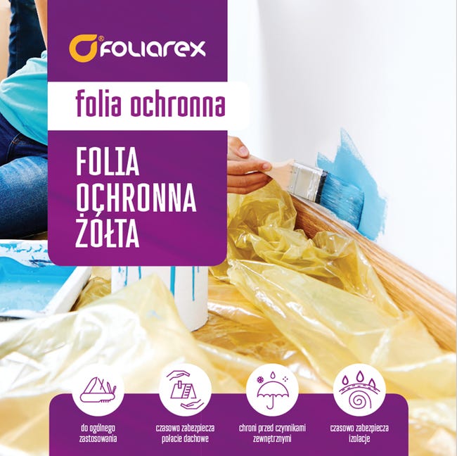 Folia ochronna żółta 0,05 mm 4 x 5 m Foliarex