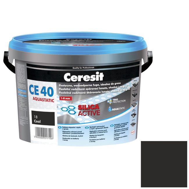 Fuga cementowa wodoodporna CE40 18 czarny 2 kg Ceresit