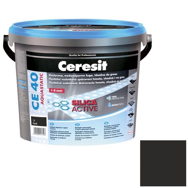 Fuga cementowa wodoodporna CE40 18 czarny 5 kg Ceresit