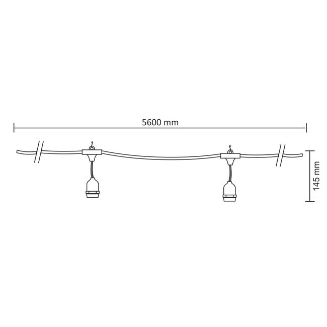 Girlanda ogrodowa Party 6.12 m 10 x E27 IP44 Polux