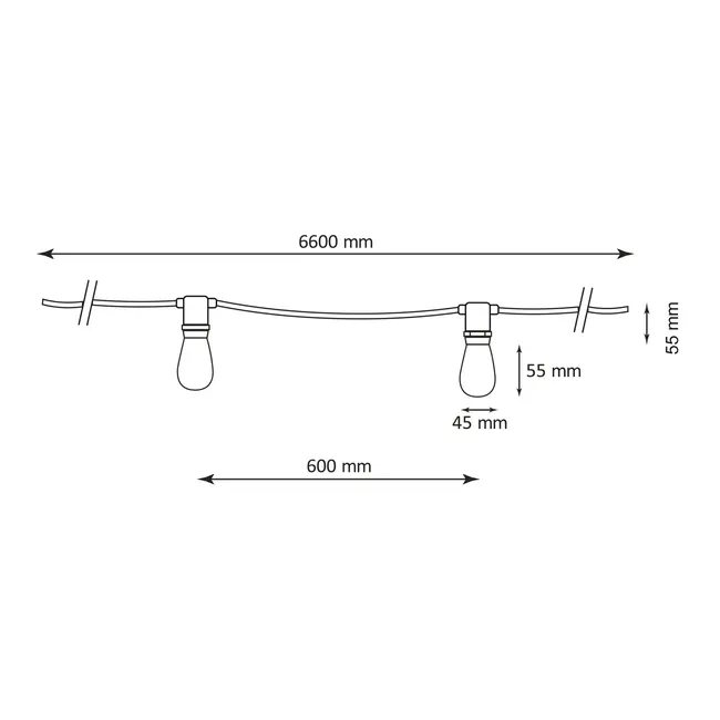 Girlanda ogrodowa Party 6.2 m 10 x E27 IP44 Polux
