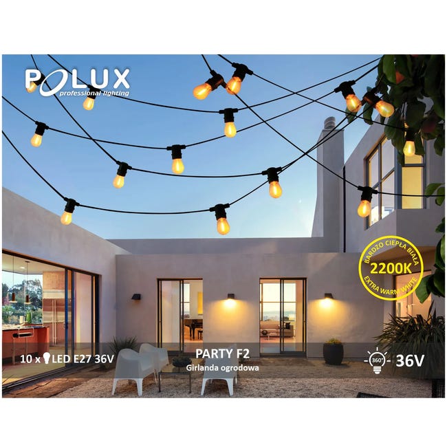 Girlanda ogrodowa Party 6.2 m 10 x E27 IP44 Polux