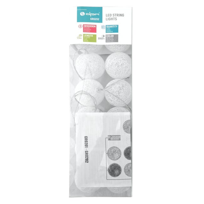 Girlanda wewnętrzna 1.5 m 12 szt. biało DPM