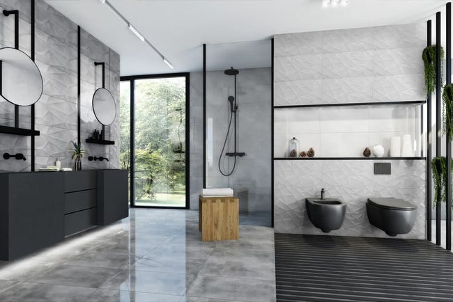 Glazura Chicago Dark Grey Struktura 30x60