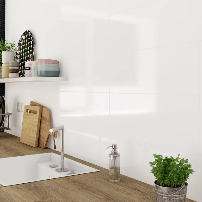 Glazura Cotton White Glossy 20x60 Artens