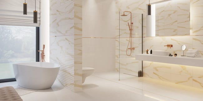 Glazura Statuario Gold Odeon Rektyfikowana 30x60 Ceramika Color