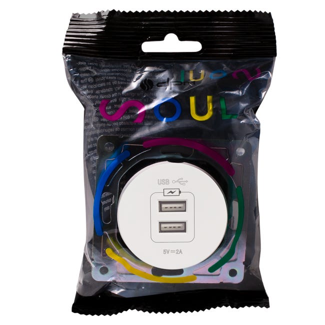 Gniazdo 2x USB SEU1028W biały DPM