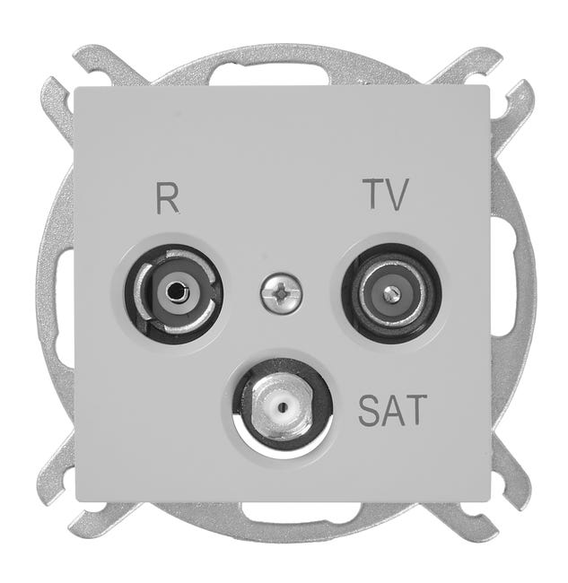 Gniazdo RTV / SAT / RJ45 FLAVIA Szary mat ELEKTRO-PLAST