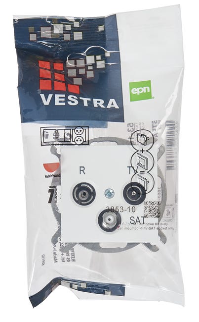 Gniazdo RTV Biały VESTRA ELEKTRO-PLAST