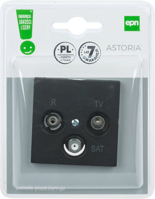 Gniazdo RTV/SAT końcowe ASTORIA czarny ELEKTRO-PLAST