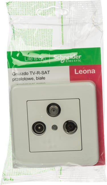 Gniazdo RTV/SAT przelotowe LEONA Biały SCHNEIDER ELECTRIC