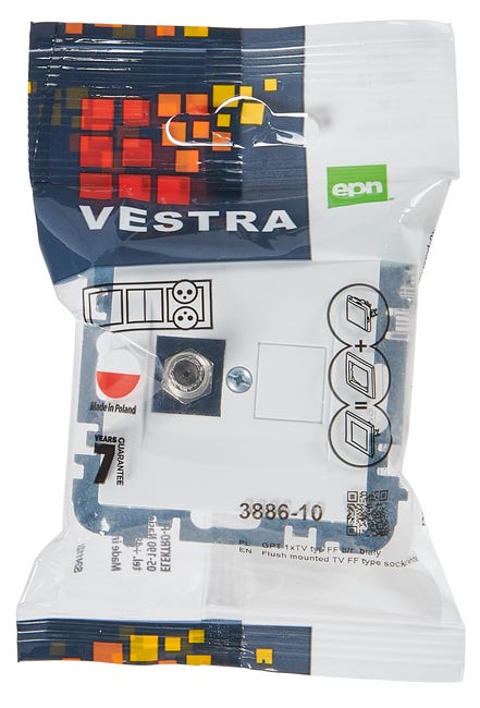 Gniazdo TV typu F Biały VESTRA ELEKTRO-PLAST