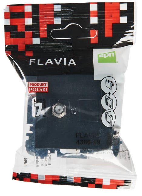 Gniazdo TV typu F Czarny FLAVIA ELEKTRO-PLAST