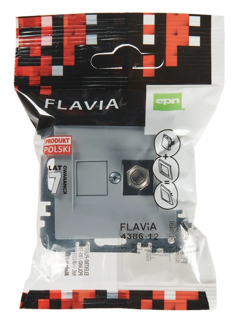 Gniazdo TV typu F FLAVIA Szary mat ELEKTRO-PLAST