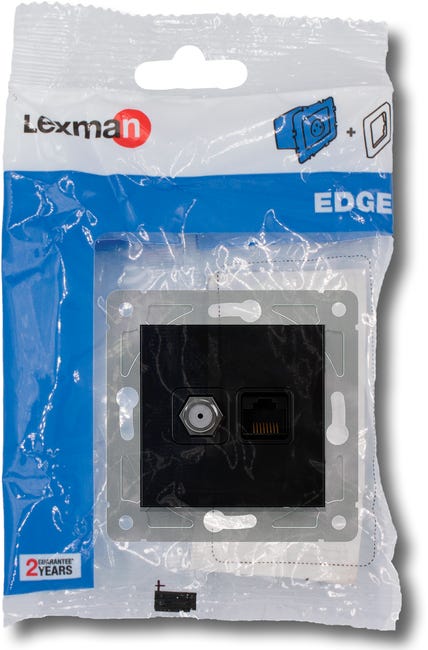 Gniazdo TV/SAT Edge czarny LEXMAN