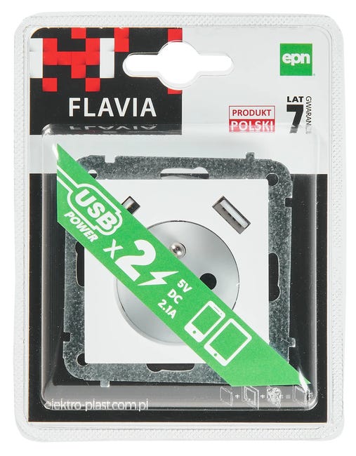 Gniazdo USB Biały FLAVIA ELEKTRO-PLAST