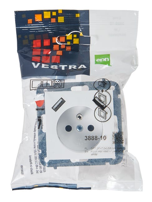 Gniazdo USB Biały VESTRA ELEKTRO-PLAST