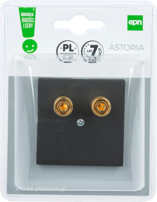 Gniazdo głośnikowe pojedyncze ASTORIA czarny ELEKTRO-PLAST