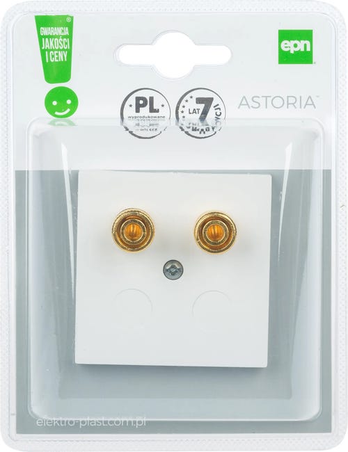 Gniazdo głośnikowe pojedyńcze ASTORIA biały ELEKTRO-PLAST